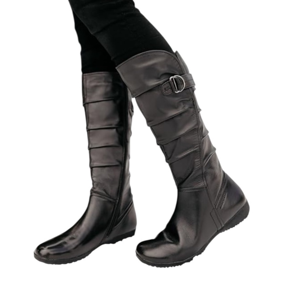 NEW Josef Seibel Leather Made in Germany Naly 23 Fur Lined Boot Black Size 36
